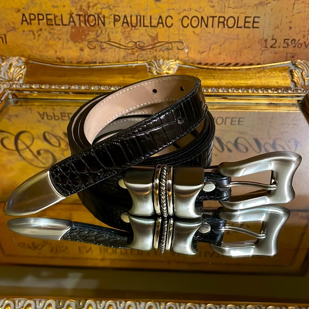 Belts By Simon Embossed Leather Belt